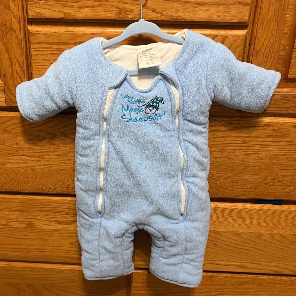 Blankets 'n' Dreams Baby Magic Sleepsuit - Light Blue Fleece One-Piece